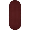 Rhody Solid Wool Red Wine S157 2 ft. X 4 ft. Oval Runner Braided Rug