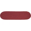 Rhody Solid Wool Red Wine S157 8 in. X 28 in. Stair Tread Set-of-13 Braided Rug