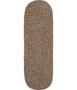 Rhody Sandi Brown SA38 2 ft. X 8 ft. Oval Runner Braided Rug