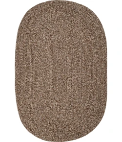 Rhody Sandi Brown SA38 8 ft. X 11 ft. Oval Braided Rug
