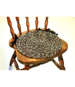 Rhody Sandi Brown SA38 15 in. X 15 in. Chair Pad Set-of-4 Braided Rug