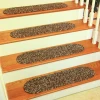Rhody Sandi Brown SA38 8 in. X 28 in. Stair Tread Set-of-13 Braided Rug