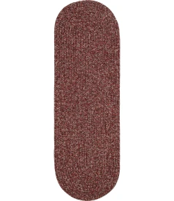 Rhody Sandi Sangria SA48 2 ft. X 8 ft. Oval Runner Braided Rug