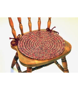 Rhody Sandi Sangria SA48 15 in. X 15 in. Chair Pad Set-of-4 Braided Rug