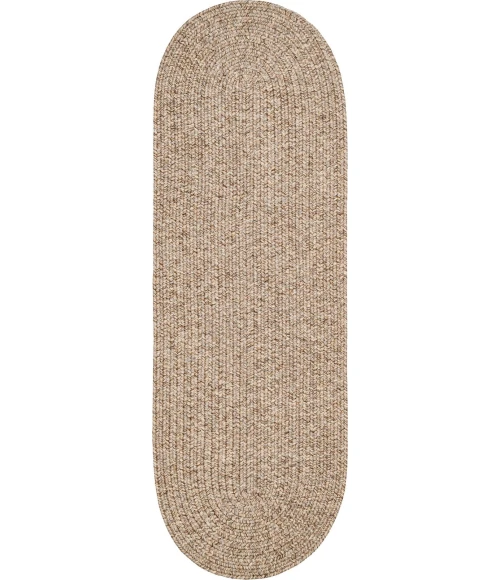 Rhody Sandi Oatmeal SA58 2 ft. X 8 ft. Oval Runner Rug