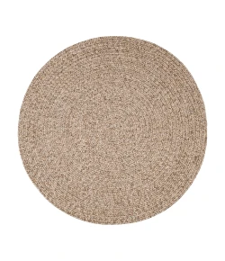 Rhody Sandi Oatmeal SA58 4 ft. X 4 ft. Round Braided Rug