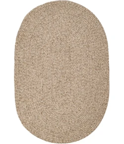 Rhody Sandi Oatmeal SA58 8 ft. X 11 ft. Oval Braided Rug