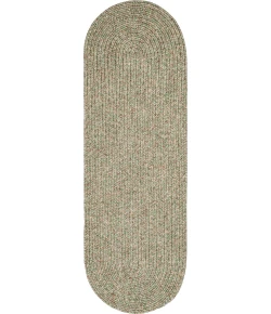 Rhody Sandi Bayleaf SA68 2 ft. X 8 ft. Oval Runner Braided Rug