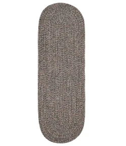 Rhody Sandi Graphite SA88 2 ft. X 6 ft. Oval Runner Braided Rug