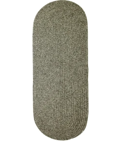 Rhody Sandi Graphite SA88 2 ft. X 8 ft. Oval Runner Braided Rug