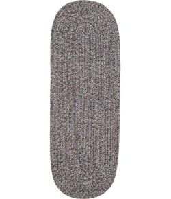 Rhody Sandi Denim SA98 2 ft. X 8 ft. Oval Runner Braided Rug