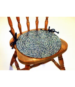 Rhody Sandi Denim SA98 15 in. X 15 in. Chair Pad Set-of-4 Braided Rug