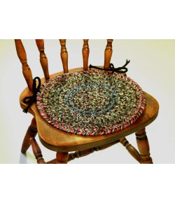 Rhody Sophia Brown SO35 15 in. X 15 in. Chair Pad Set-of-4 Braided Rug