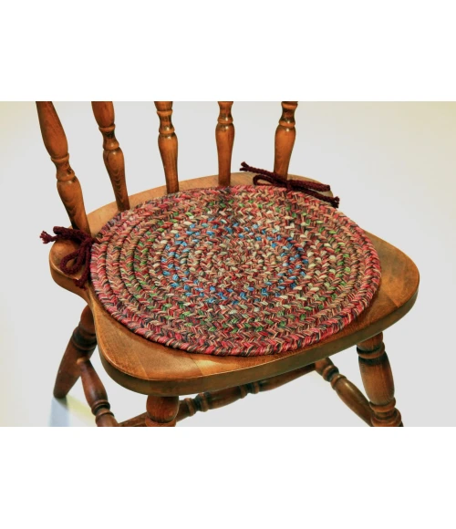Rhody Sophia Burgundy Red SO45 15 in. X 15 in. Chair Pad Set-of-4 Rug
