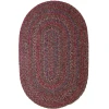 Rhody Sophia Burgundy Red SO45 4 ft. X 6 ft. Oval Braided Rug