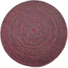Rhody Sophia Burgundy Red SO45 6 ft. X 6 ft. Round Braided Rug