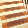 Rhody Sophia Burgundy Red SO45 8 in. X 28 in. Stair Tread Set-of-13 Braided Rug