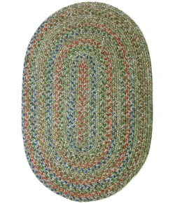 Rhody Sophia Moss Green SO65 2 ft. X 3 ft. Oval Braided Rug