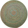 Rhody Sophia Moss Green SO65 6 ft. X 6 ft. Round Braided Rug