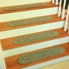 Rhody Sophia Moss Green SO65 8 in. X 28 in. Stair Tread Set-of-13 Braided Rug