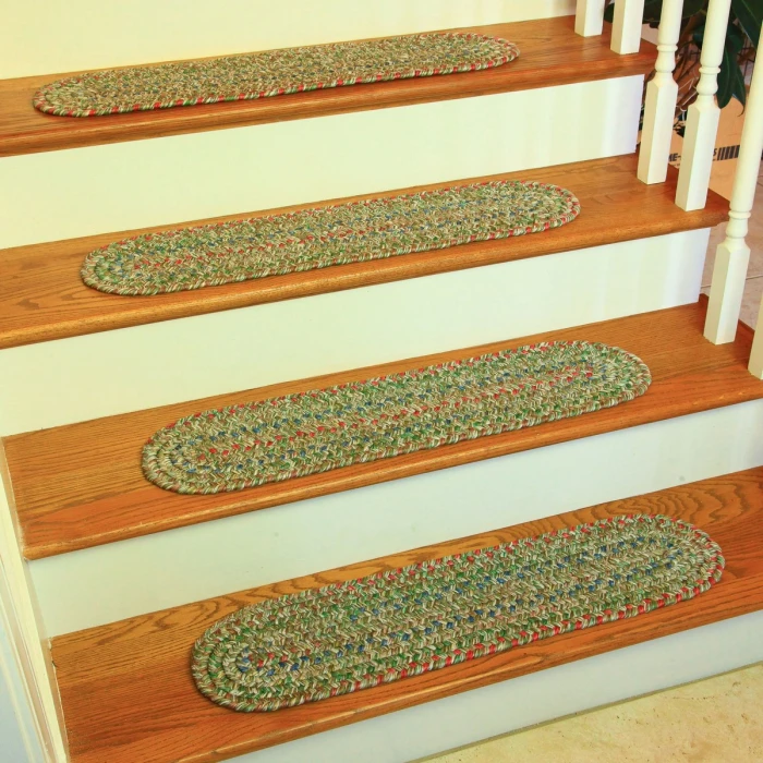 Rhody Sophia Moss Green SO65 8 in. X 28 in. Stair Tread Set-of-4 Rug