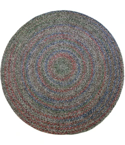 Rhody Sophia Graphite Gray SO85 8 ft. X 8 ft. Round Braided Rug