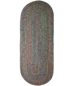 Rhody Sophia Graphite Gray SO85 2 ft. X 6 ft. Oval Runner Braided Rug