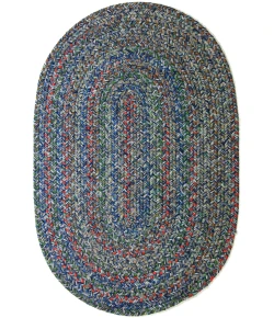 Rhody Sophia Denim Blue SO95 8 ft. X 11 ft. Oval Braided Rug