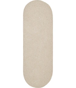 Rhody Elegance Pale Sand EG52 2 ft. X 8 ft. Oval Runner Braided Rug