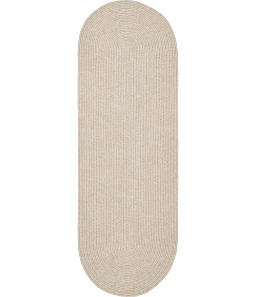 Rhody Elegance Pale Sand EG52 2 ft. X 8 ft. Oval Runner Rug