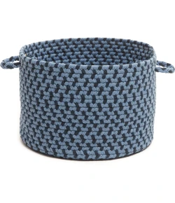 Rhody Twin River Blue Multi TR12 18 in. X 12 in. Basket Braided Rug