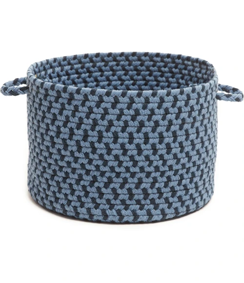 Rhody Twin River Blue Multi TR12 10 in. X 8 in. Basket Rug