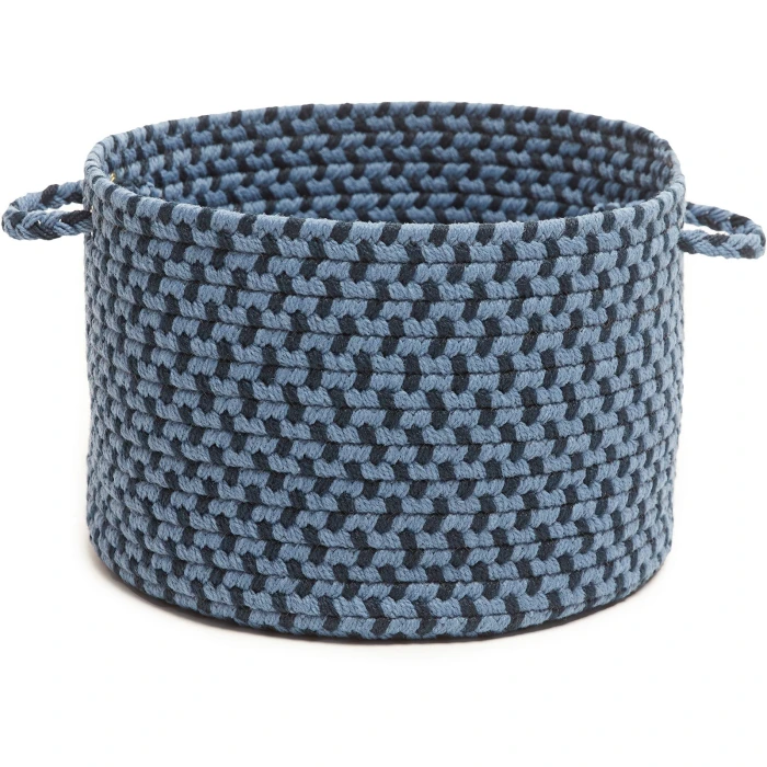 Rhody Twin River Blue Multi TR12 10 in. X 8 in. Basket Rug
