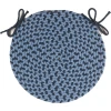 Rhody Twin River Blue Multi TR12 15 in. X 15 in. Chair Pad Set-of-4 Braided Rug