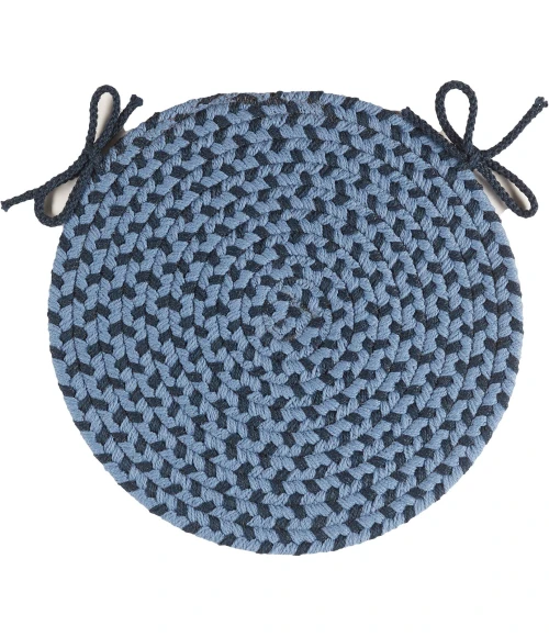 Rhody Twin River Blue Multi TR12 15 in. X 15 in. Chair Pad Set-of-4 Rug