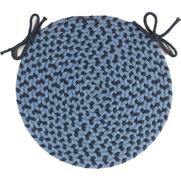 Rhody Twin River Blue Multi TR12 15 in. X 15 in. Chair Pad Rug
