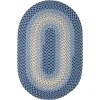 Rhody Twin River Blue Multi TR12 3 ft. X 5 ft. Oval Braided Rug