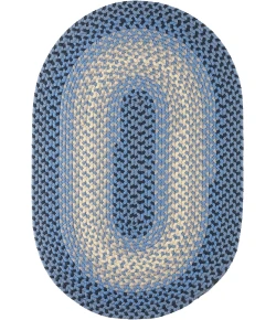 Rhody Twin River Blue Multi TR12 2 ft. X 3 ft. Oval Braided Rug