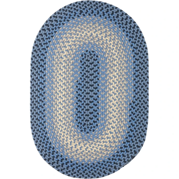 Rhody Twin River Blue Multi TR12 7 ft. X 9 ft. Oval Rug