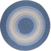 Rhody Twin River Blue Multi TR12 4 ft. X 4 ft. Round Braided Rug