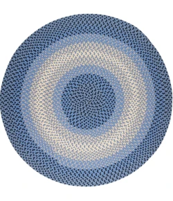 Rhody Twin River Blue Multi TR12 8 ft. X 8 ft. Round Braided Rug