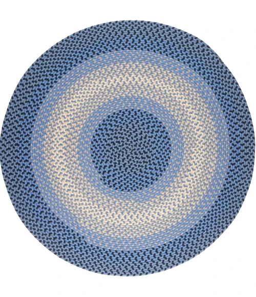 Rhody Twin River Blue Multi TR12 4 ft. X 4 ft. Round Rug