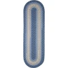Rhody Twin River Blue Multi TR12 2 ft. X 4 ft. Oval Runner Braided Rug