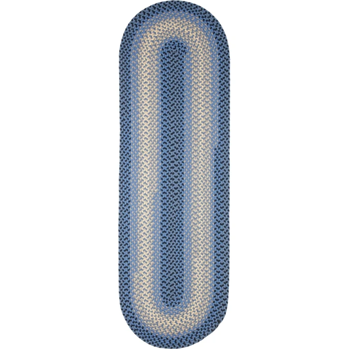 Rhody Twin River Blue Multi TR12 2 ft. X 6 ft. Oval Runner Rug