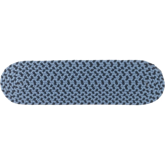 Rhody Twin River Blue Multi TR12 8 in. X 28 in. Stair Tread Set-of-13 Rug