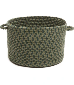 Rhody Twin River Green Multi TR22 18 in. X 12 in. Basket Braided Rug