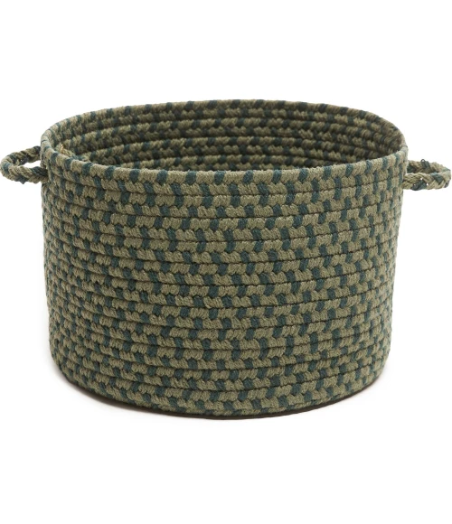 Rhody Twin River Green Multi TR22 14 in. X 10 in. Basket Rug