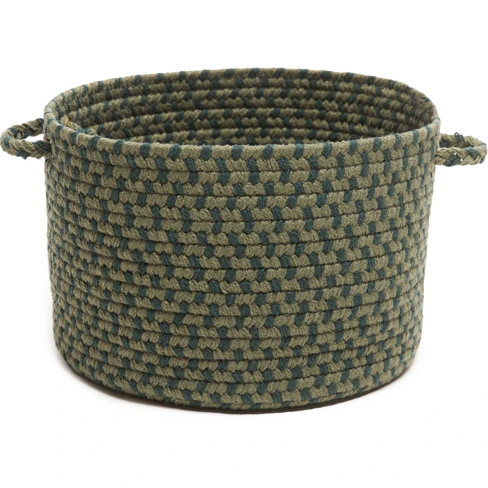 Rhody Twin River Green Multi TR22 14 in. X 10 in. Basket Rug