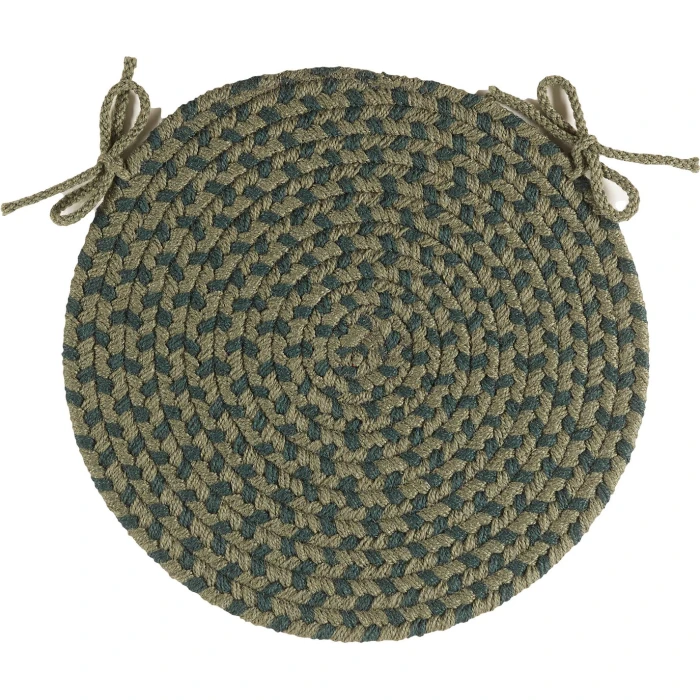 Rhody Twin River Green Multi TR22 15 in. X 15 in. Chair Pad Rug