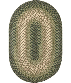 Rhody Twin River Green Multi TR22 8 ft. X 11 ft. Oval Braided Rug